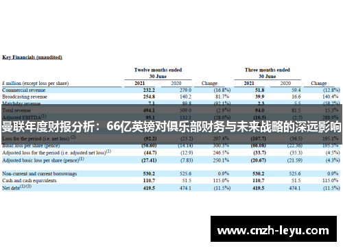 曼联年度财报分析：66亿英镑对俱乐部财务与未来战略的深远影响