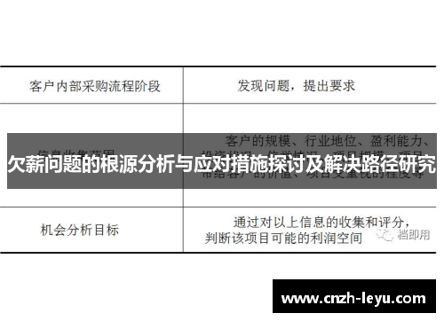 欠薪问题的根源分析与应对措施探讨及解决路径研究